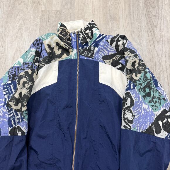 Vintage Nike Windbreaker Tracksuit Women's Medium Full Set Blue Geometric 90s - Picture 3 of 14